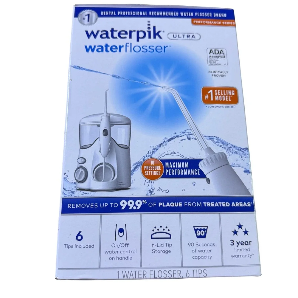 Waterpik Ultra Water Flosser Performance Series 6 Tips ADA 10 Pressure Settings‎